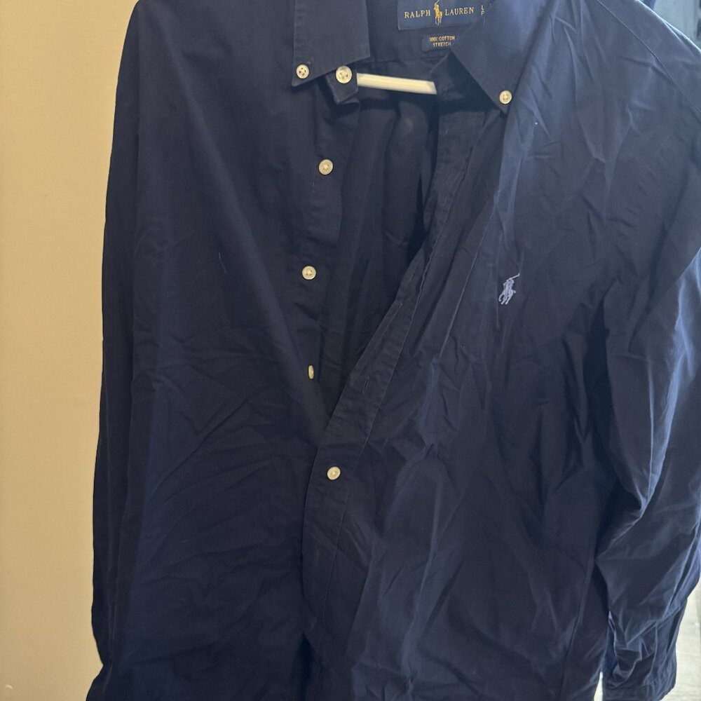 Mens Dress Polo Long Sleeve Shirt
